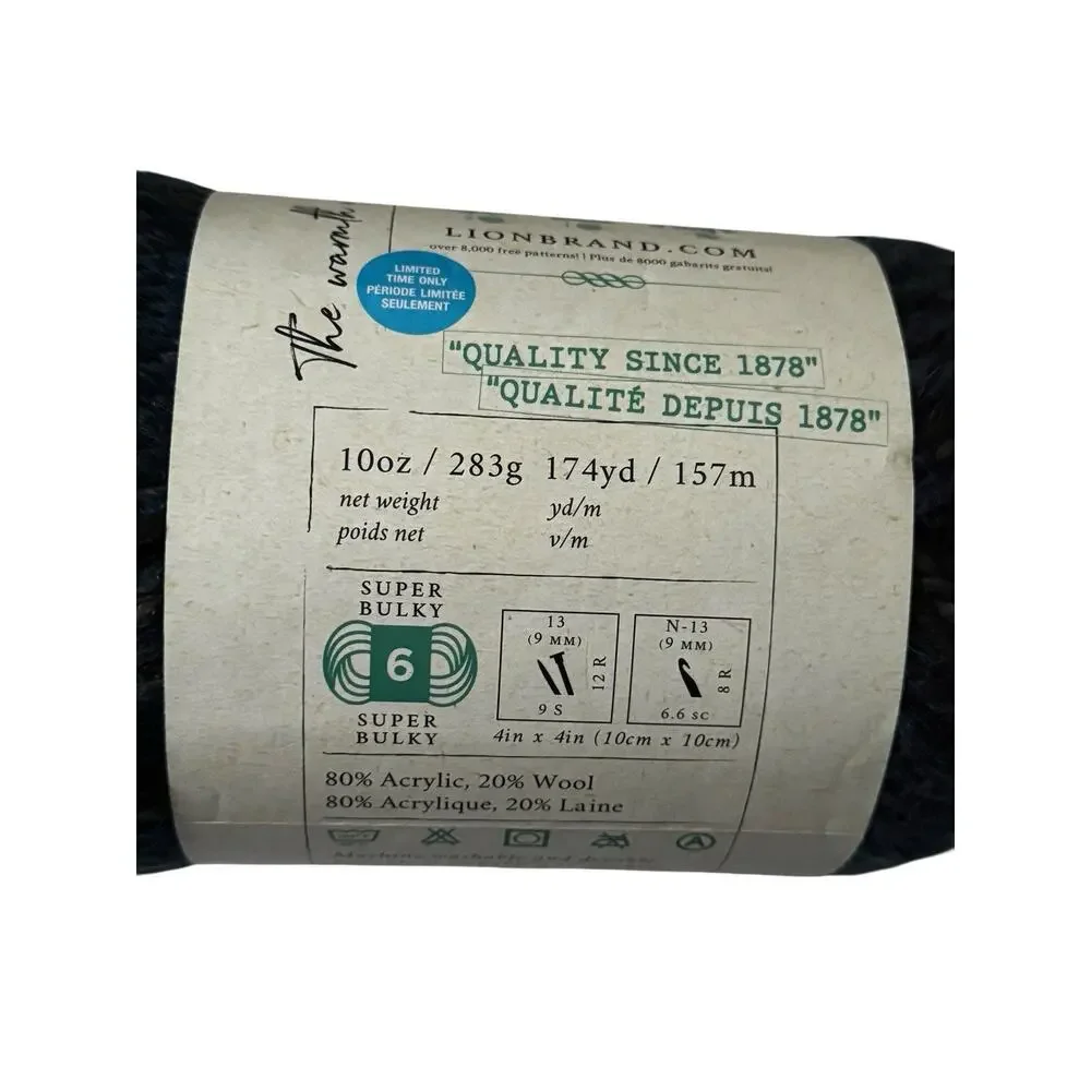 Lion‎ Brand Yarns Wool Ease Frosty Spruce #6 Super Bulky 174 Yards Bonus Bundle